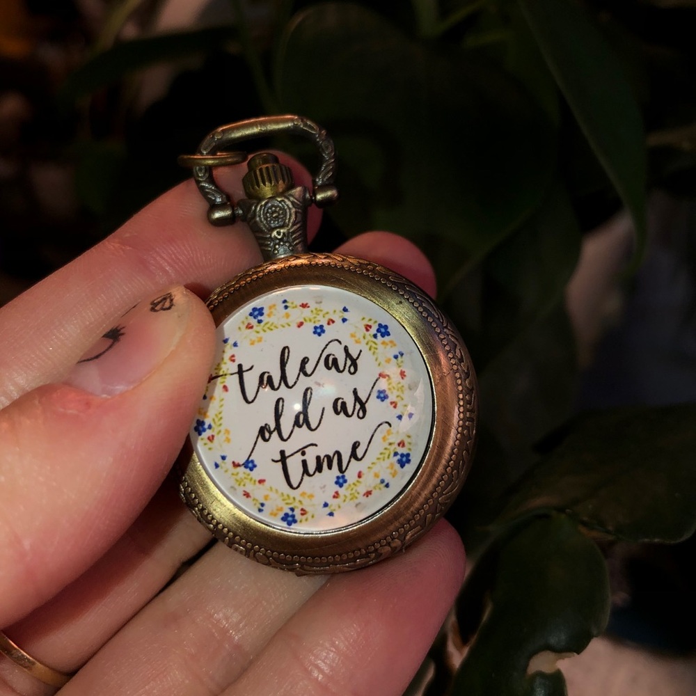 Disney themed Beauty and the Beast Pocket Watch